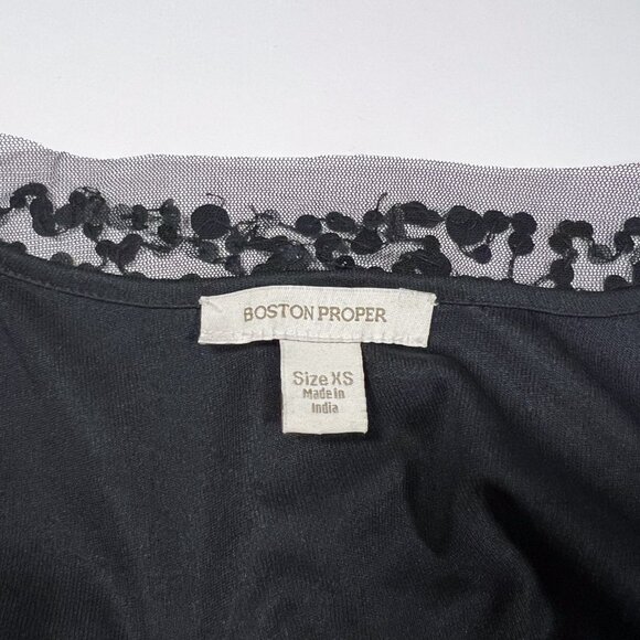 Boston Proper Y2K Black Sequin Club Top - Picture 3 of 5